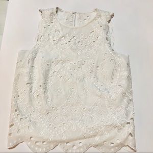 Michael Kors sleeveless eyelet embroidered top